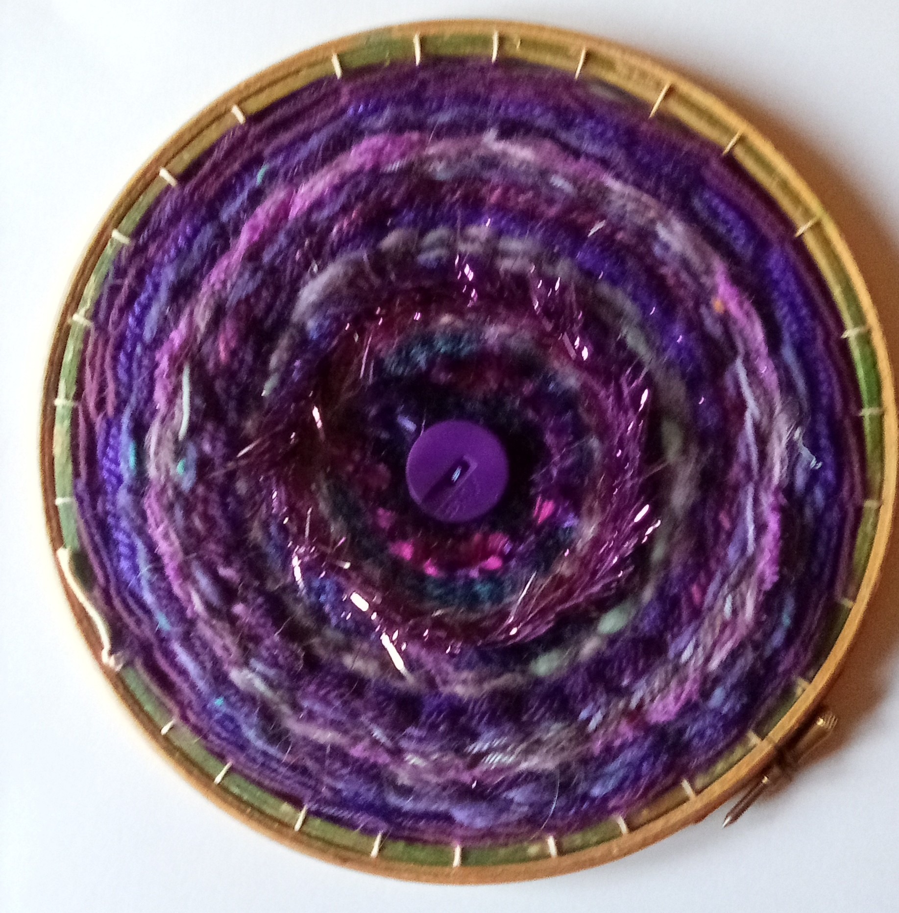 Weaving on an embroidery hoop